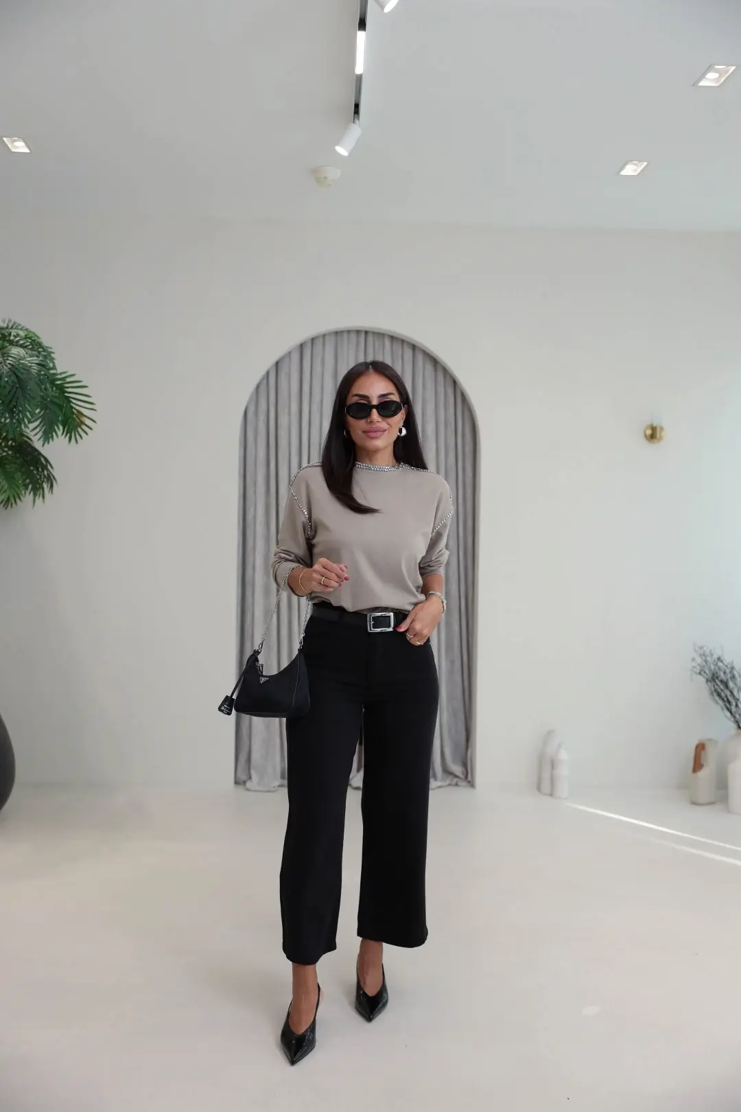 1027 Culotte Tencel Kumaş Pantolon SİYAH