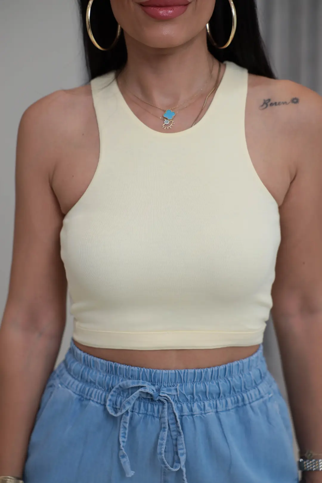 2941 Kolsuz Liyosel Crop Atlet AÇIK SARI