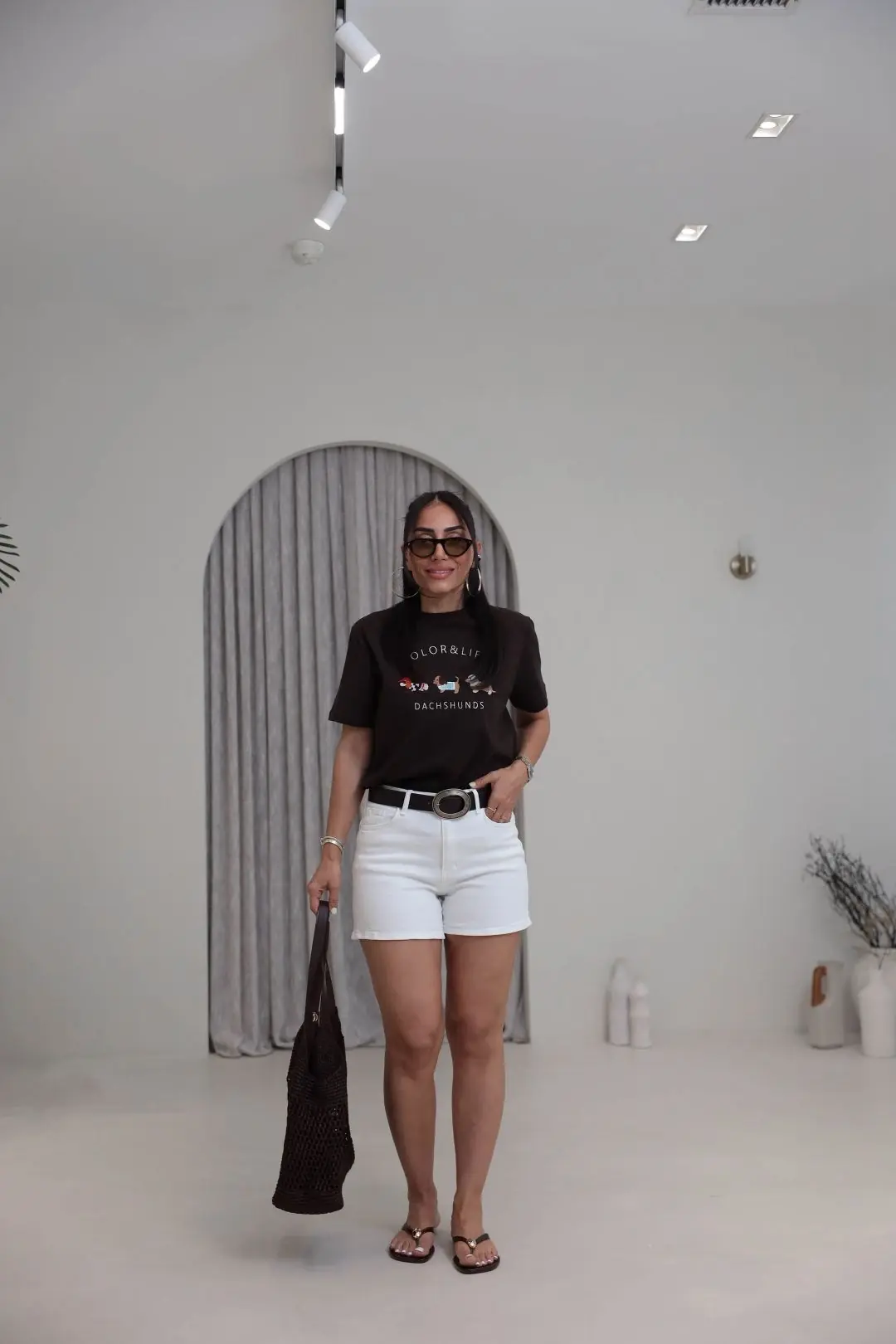 0424 Likralı Klasik Mom Kot Şort BEYAZ