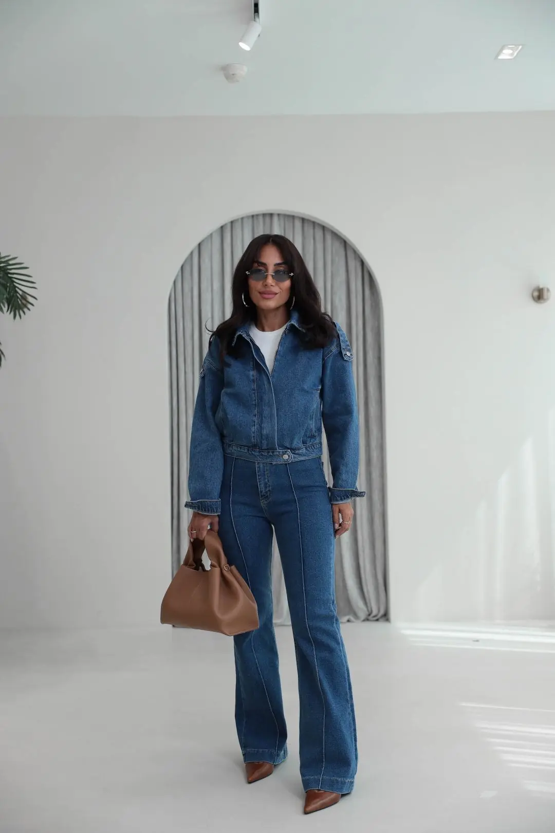1129 Apoletli Denim Ceket MAVİ