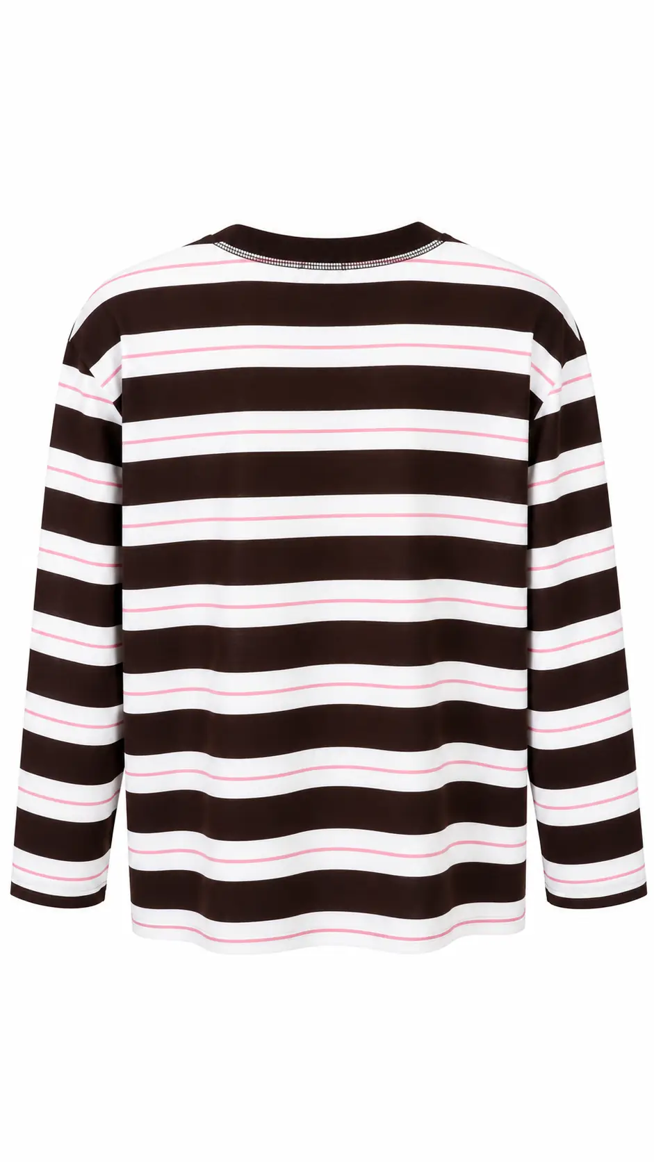 6357 Çizgi Detaylı Yumuşak Kumaş Sweatshirt KAHVE