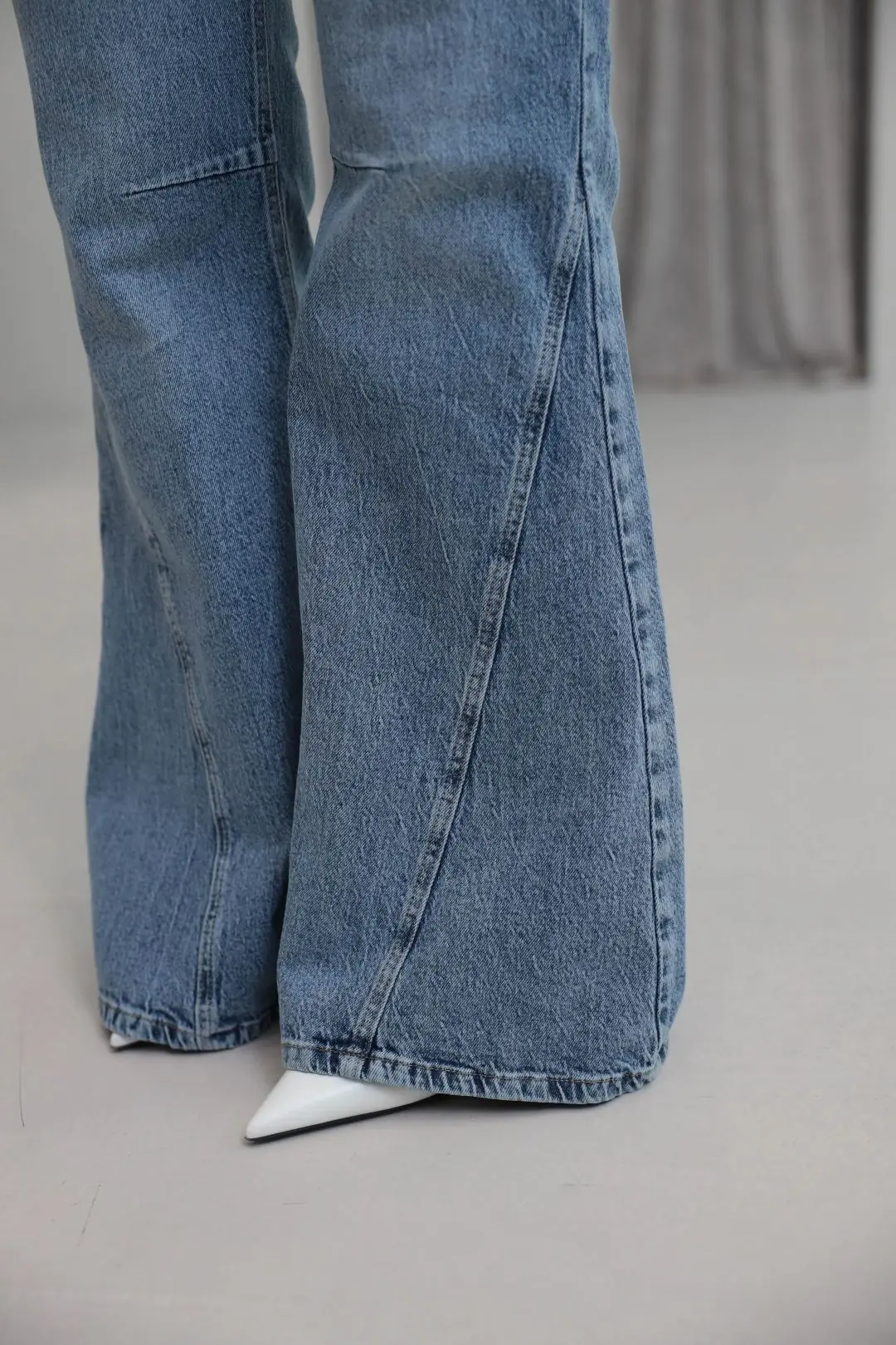 1057 Wide Leg Jean Pantolon MAVİ