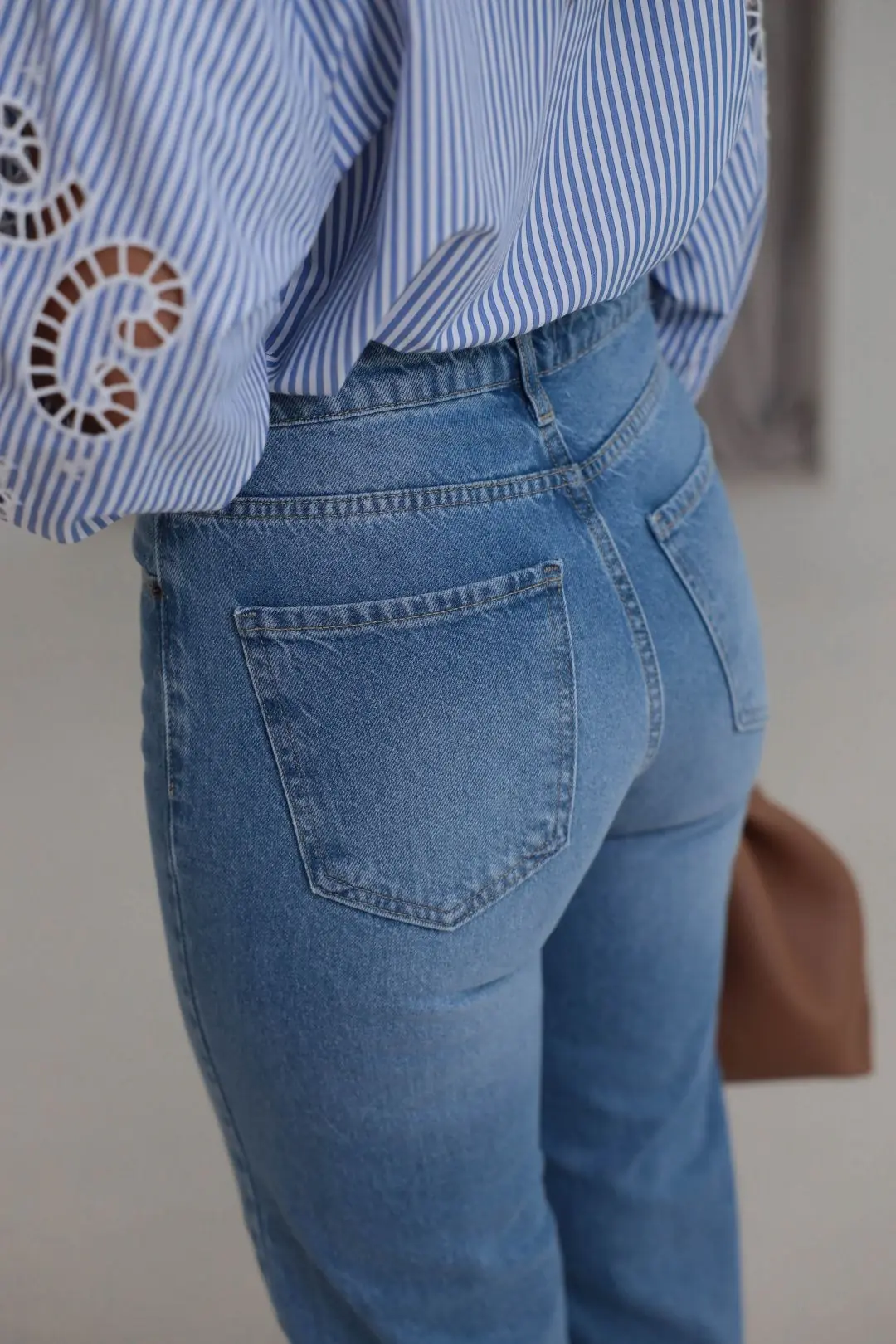 2411 Düz Paça Yüksek Bel Straight Jean MAVİ