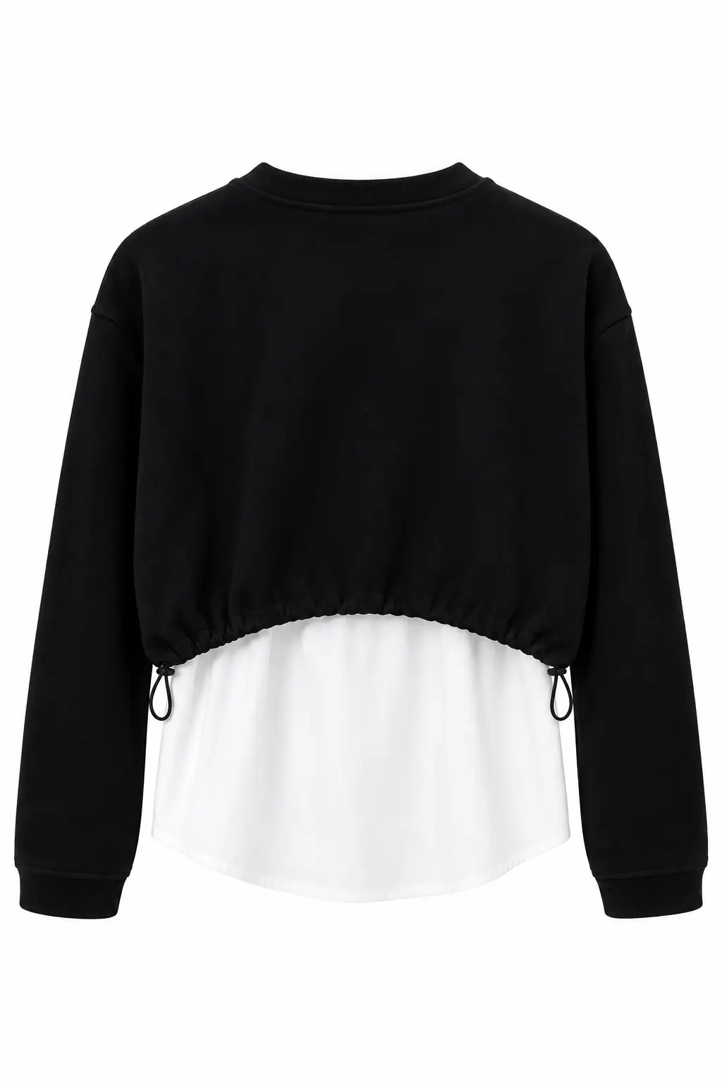 1154 Nakış Gömlek Detaylı Sweatshirt SİYAH