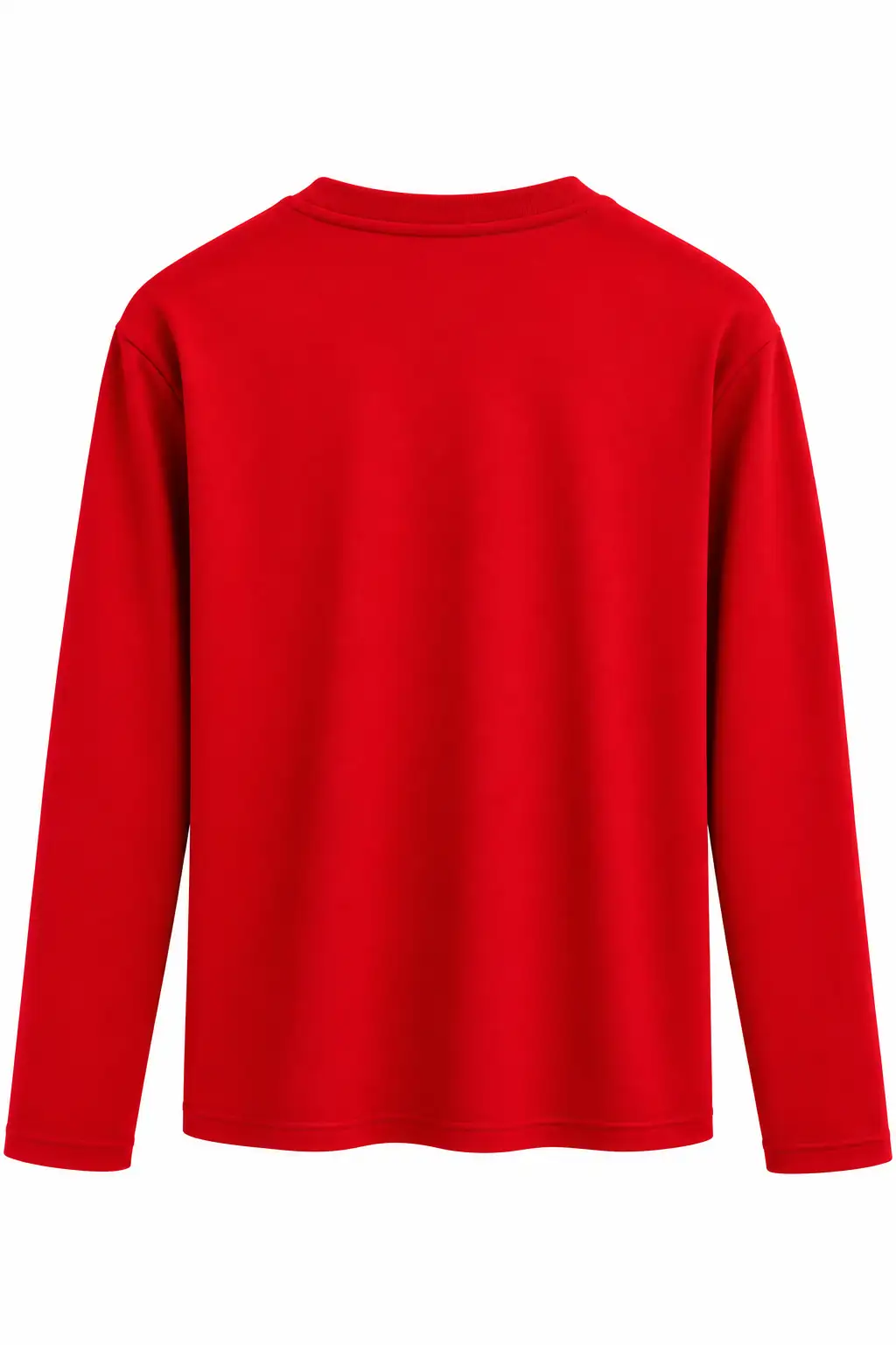 1448 Bisiklet Yaka uzun Kollu Oversize Tshirt KIRMIZI