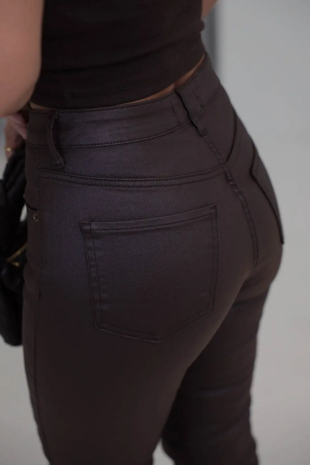 2499 Mum Kaplamalı Pantolon KAHVE