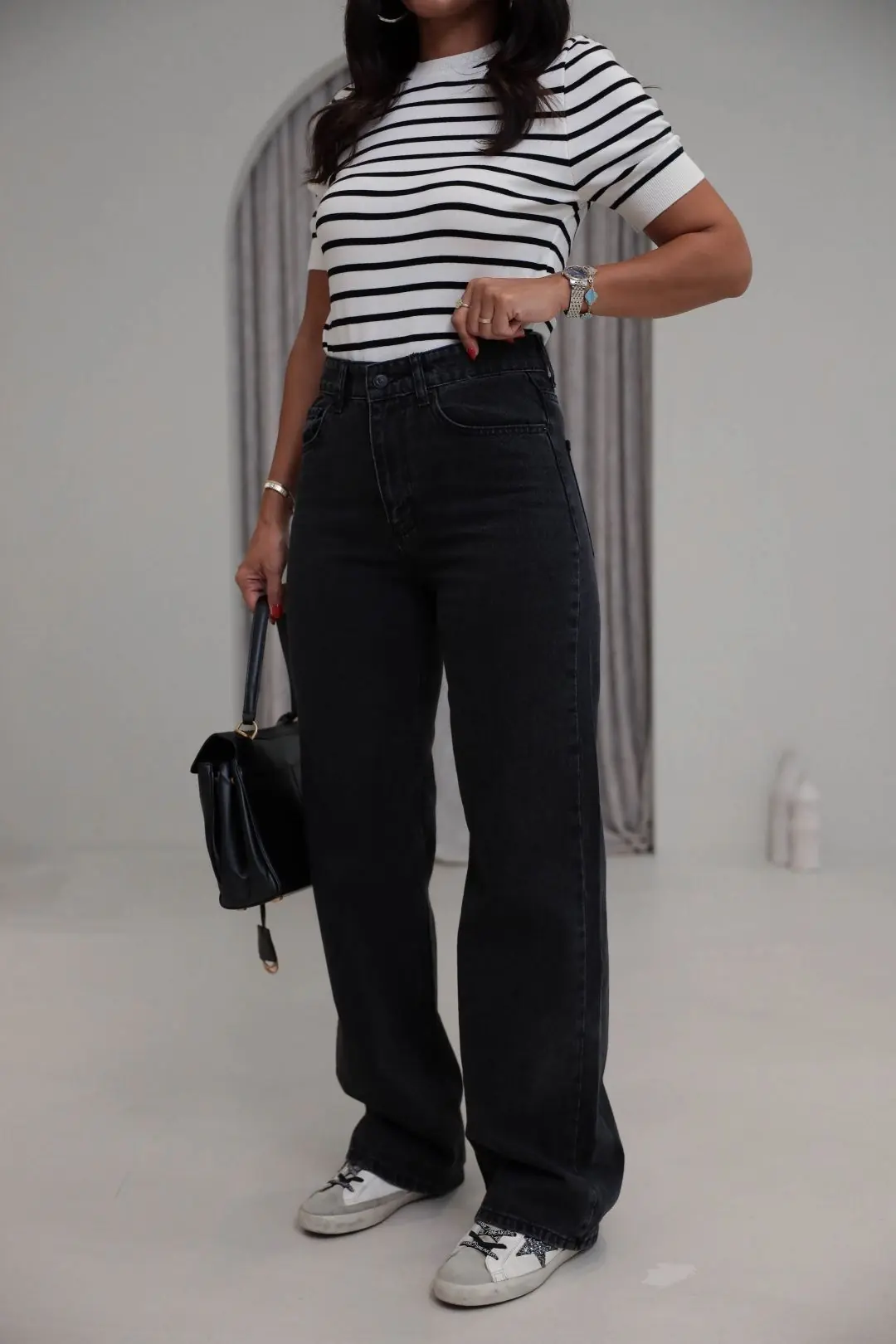 2411 Düz Paça Yüksek Bel Straight Jean ANTRASİT