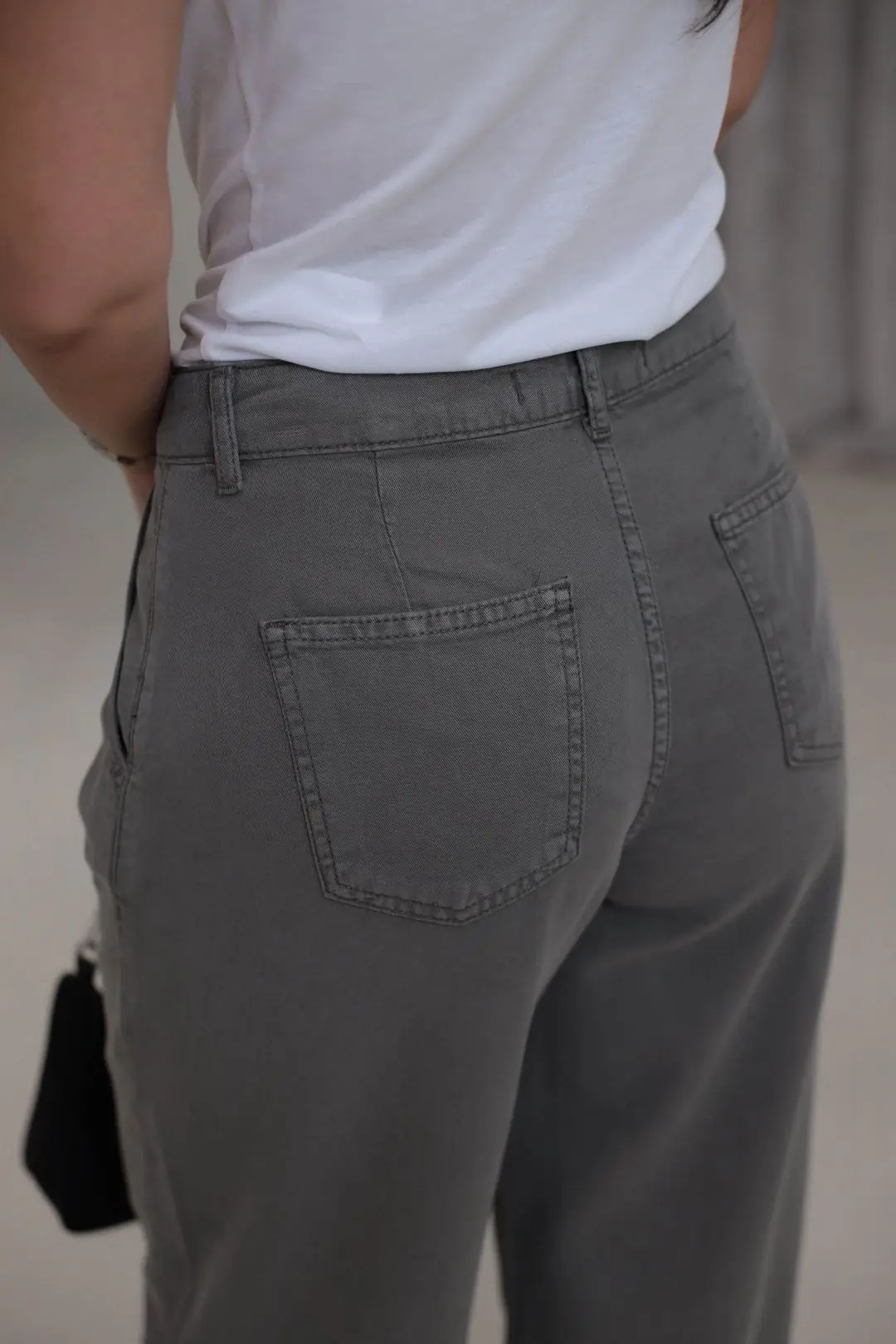 2319 Yüksek Bel Yan Cep Detaylı Tencel Kot Pantolon HAKİ YEŞİL