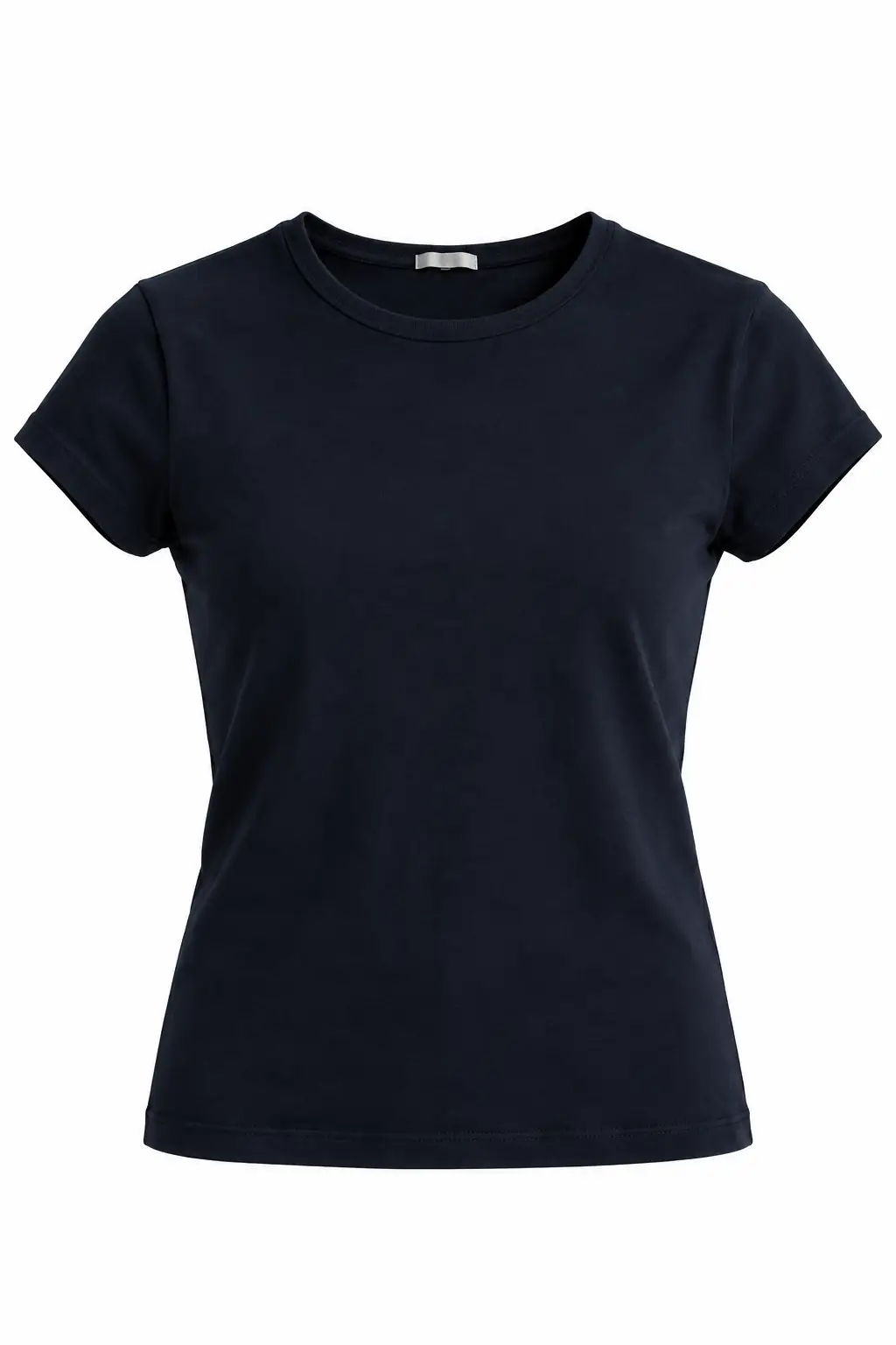 4173 Bisiklet Yaka Pamuklu Crop LACİVERT