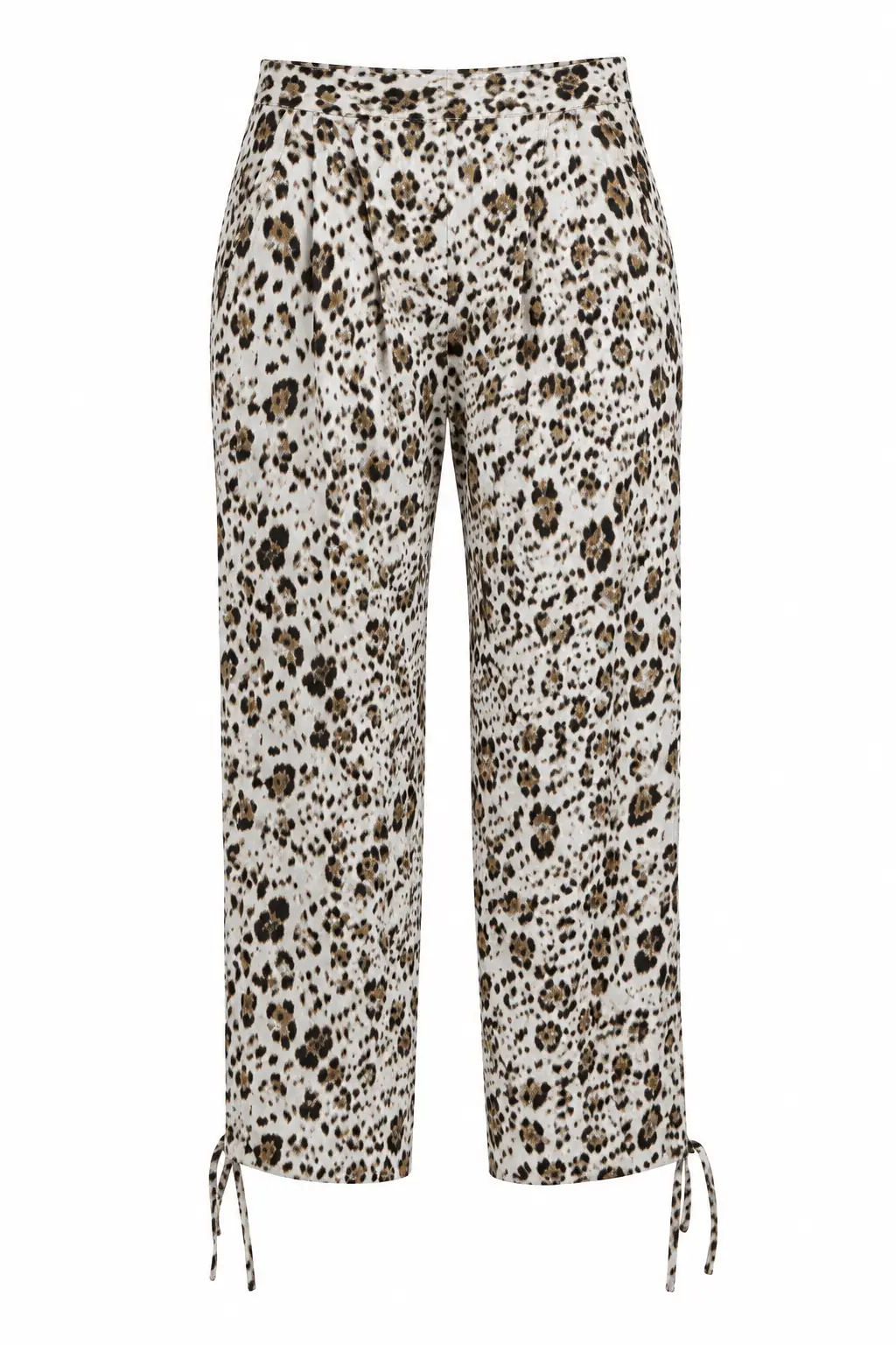 9144 Bel Ve Paça Bağıcıklı Leopar Desen Pantolon LEOPAR