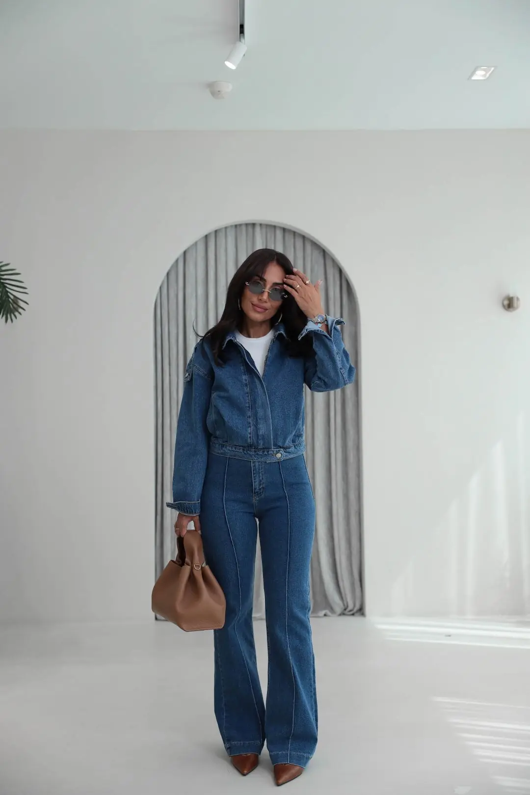 2628 Kemerli Önü Çimalı Denim Pantolon AÇIK MAVİ