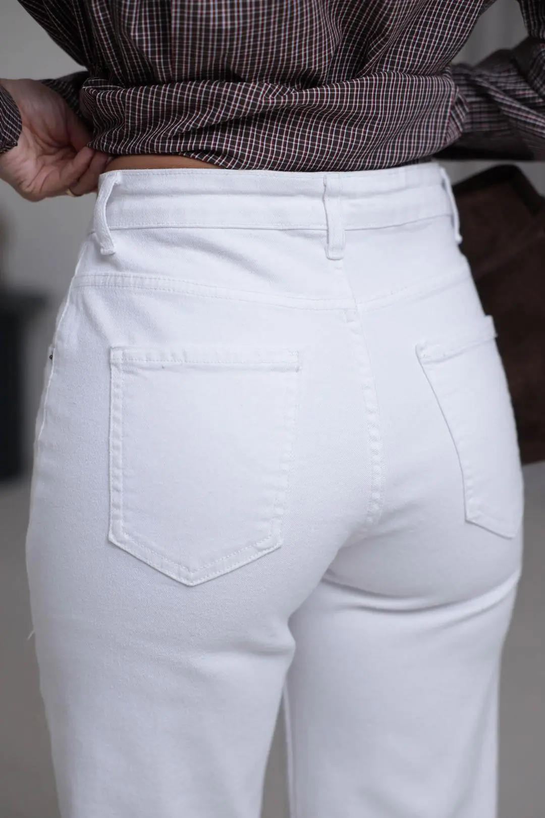 Yüksek Bel Wide Leg Jean BEYAZ