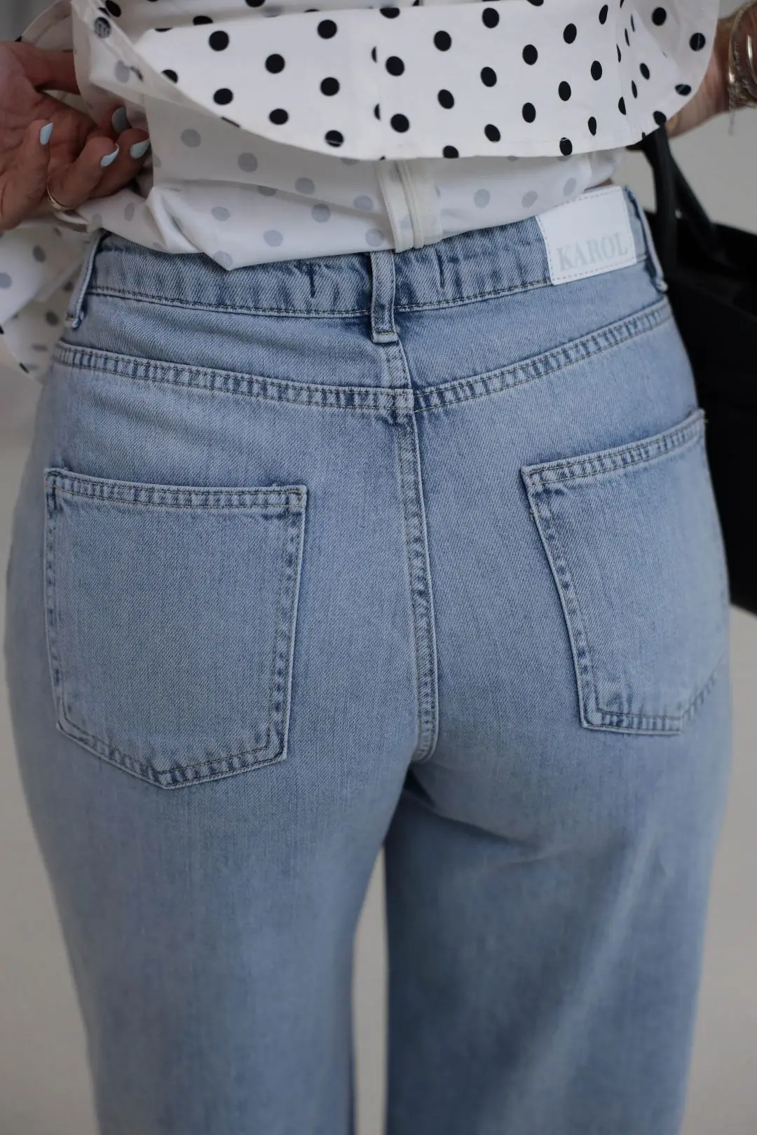 6823 Tencel Denim Bol Kalıp Pantolon AÇIK MAVİ