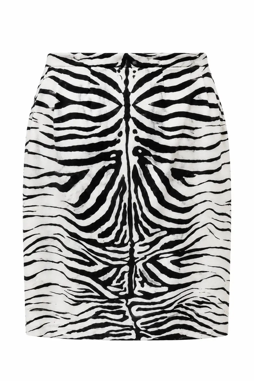 4267 Zebra Desen Astarlı Kalem Etek EKRU