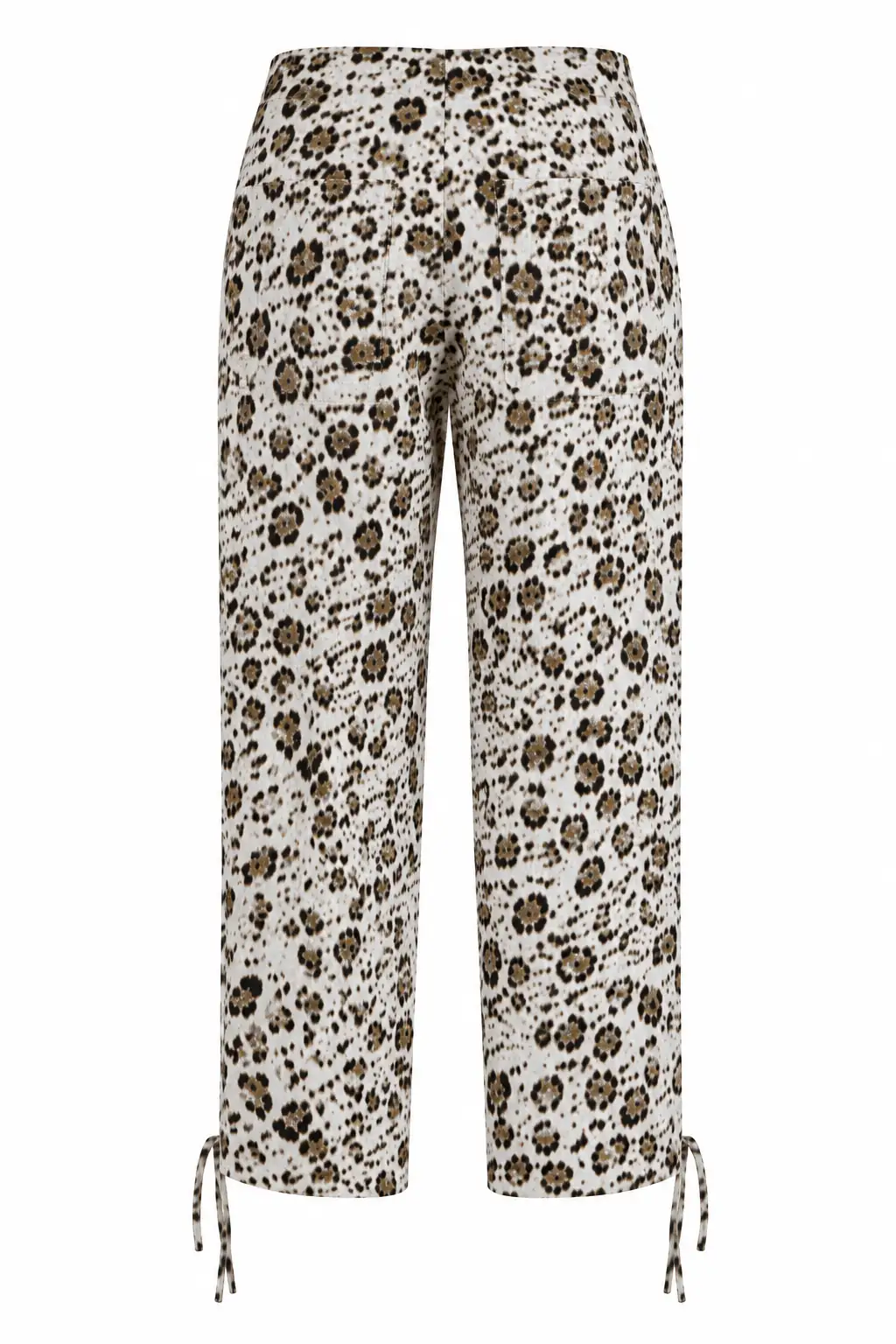 9144 Bel Ve Paça Bağıcıklı Leopar Desen Pantolon LEOPAR
