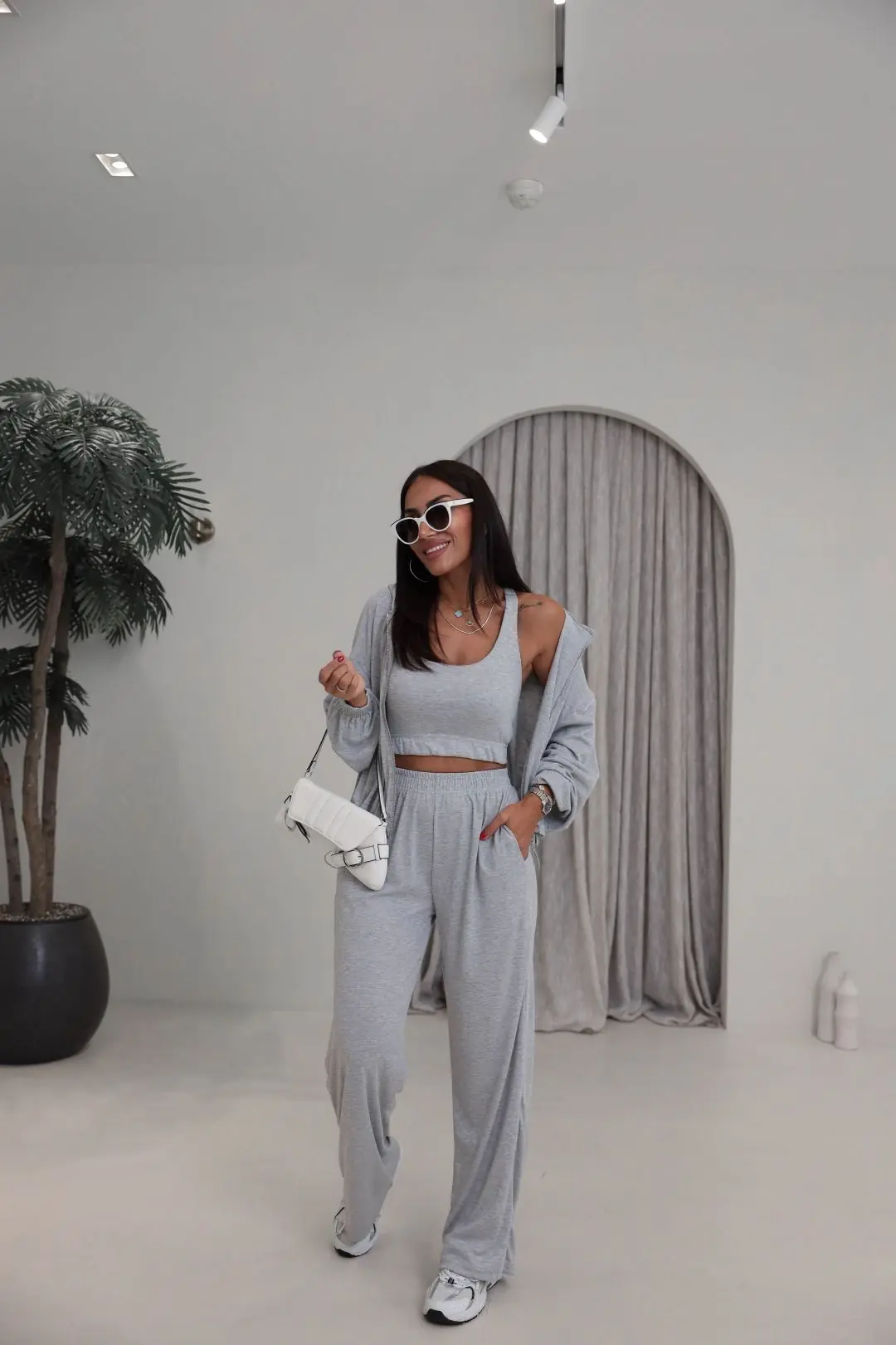 2862 Bralet Detaylı Üçlü Takım GRİ
